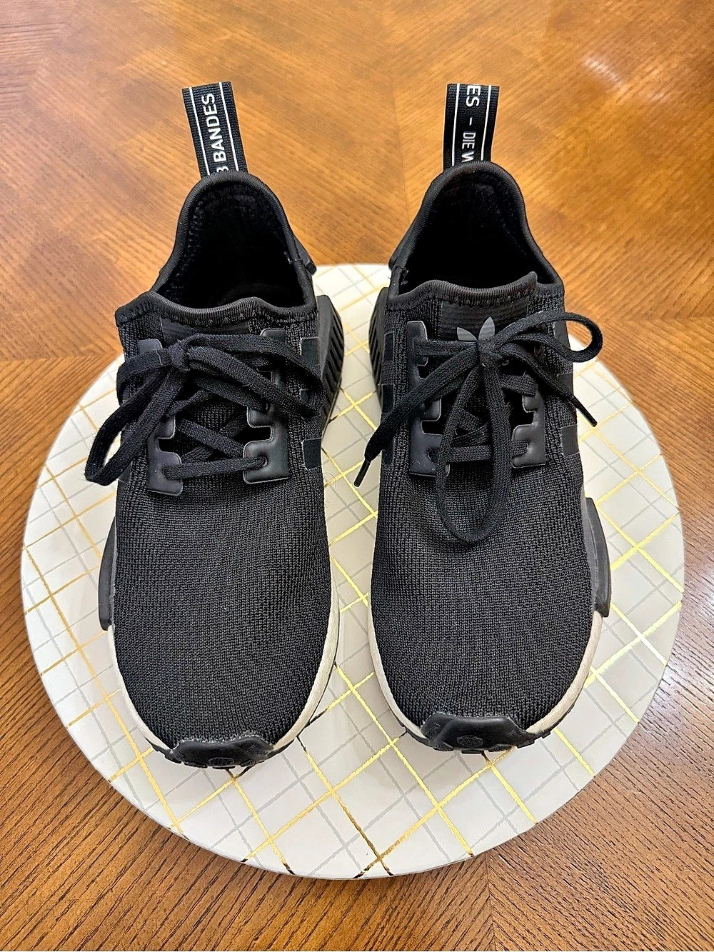 adidas NMD_R1 Boost Sneakers Black & White US 6 Youth 7 women